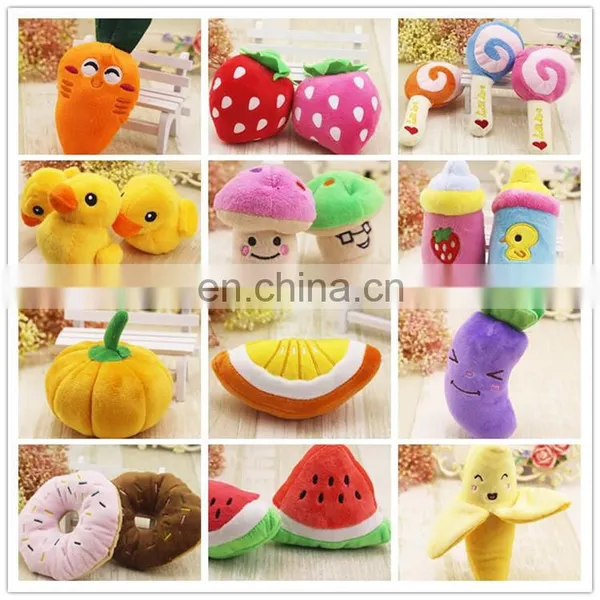 Soft Stuffed Squeaky Pet Toy Fruit Cheap Small Toy for Pet photo-7