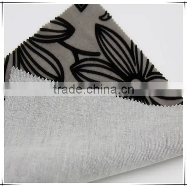 100%polyester Flower Pattern Flocked Shiny Velvet Fabric photo-3