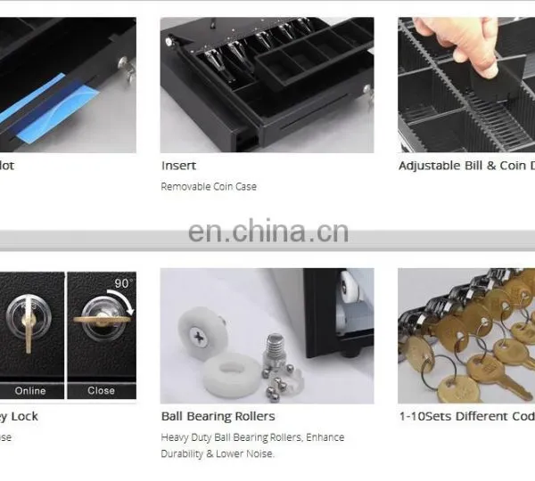 5 Bills 8 Coins POS Cash Drawer Metal 4 Bills and 5 Coins Checkout Counters Cash Holders photo-5