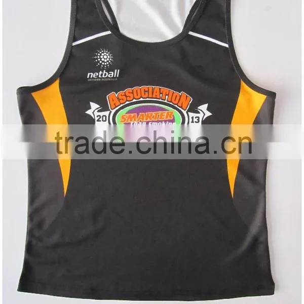 High Quality New Design Pattern Athletic Netball Singlet