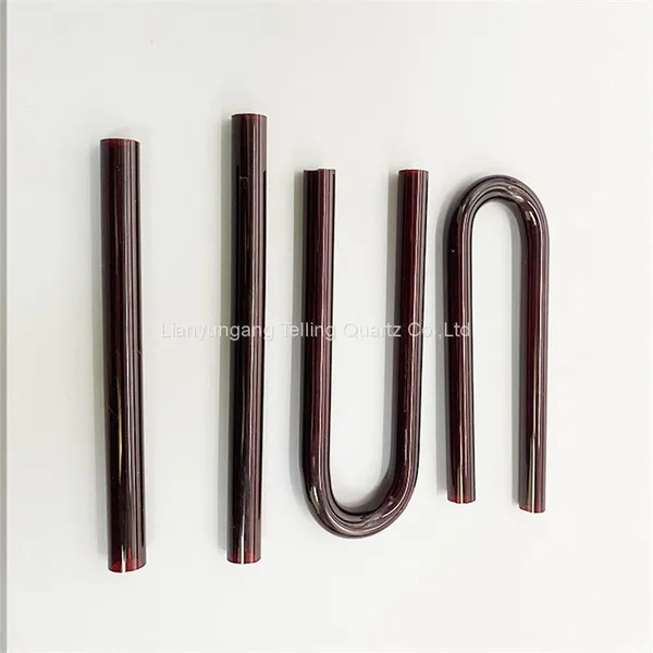 U-shaped Red Quartz Glass Tube Ruby Quartz Tube photo-3