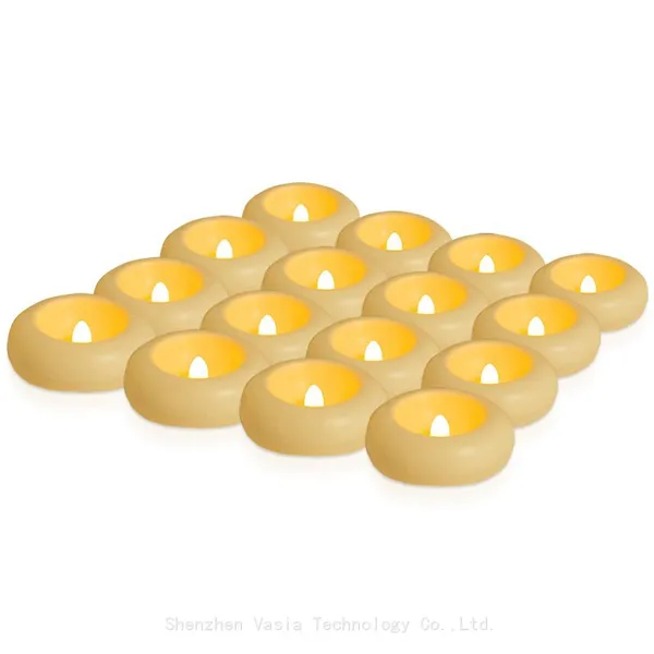 Flameless Water LED Floating Waterproof Plastic Candles Tea Light Light up Romantic Flickering Votive Tealight for Bathroom