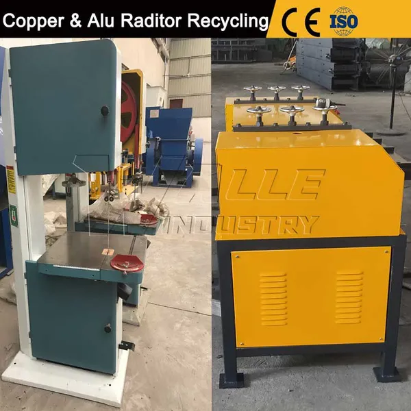 Máquina de procesamiento de chatarra de radiadores comerciales. Sistema de separación de radiadores de cobre y aluminio