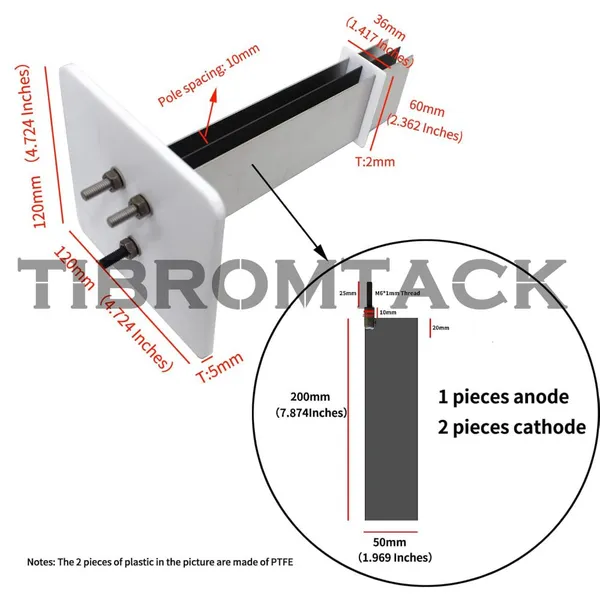 MMO Titanium Electrodes Assembly With Ruthenium-Iridium Coating and PTFE Partitions photo-3
