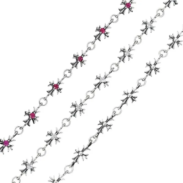 Punk Chain With Cross Necklace For Man Woman Hiphop Crosses Trend Jewelry Premium Clavicle Chain Gothic Bracelet Y2K Accessories photo-4