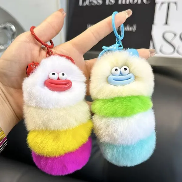 Cartoon Fluffy Bug Car Key Pendant