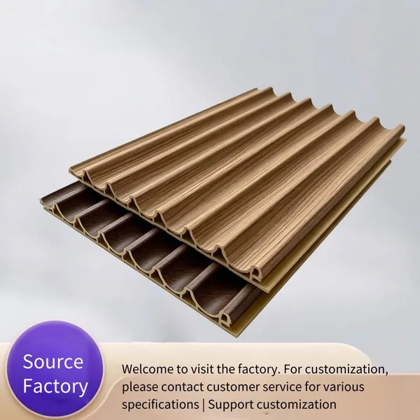 Factory Bamboo and Wood Fiber Arc Grille Panels, Concave-convex Three-dimensional Wall Panels for Wall Decoration