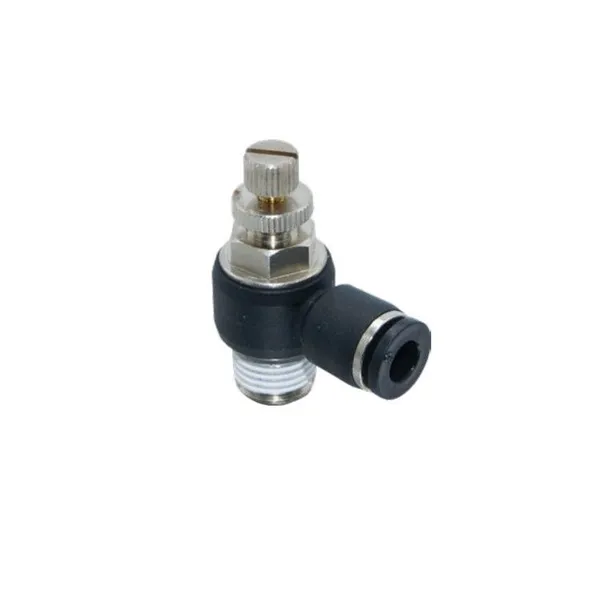 AIRWORK NSC-C 0802N Regulador de Flujo para Cilindros Tipo Cono Unidireccional Tubo de 8 mm R1/4 Poliamida Máx 10 Bar