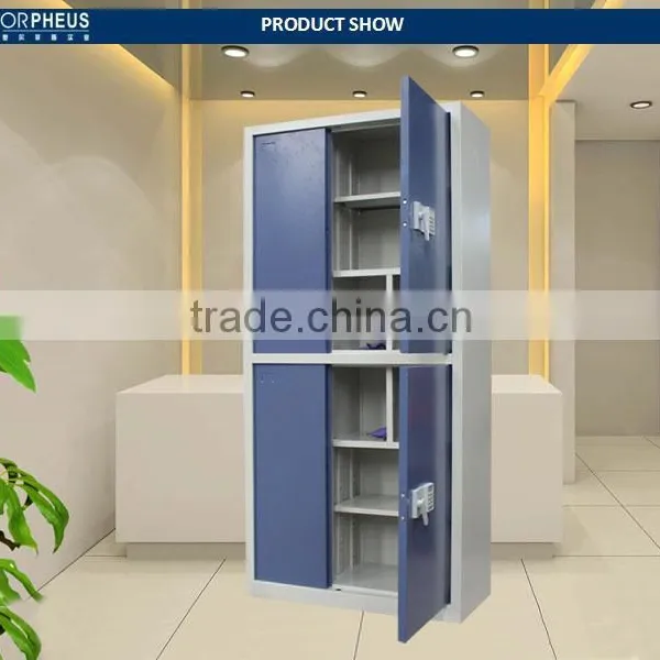 Wholesale Price Metal Office Furniture Complete Open Door File Cabinet Blue Color 2 Tier Steel Filing Cabinet photo-2