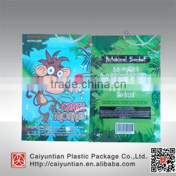 5g CRAZY MONKEY 3g Train Wrecked Herbal Incense Zipper Bag photo-3