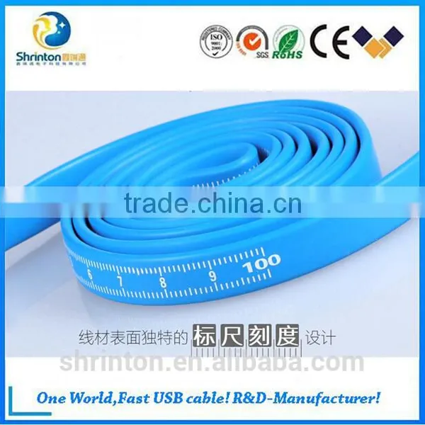 Fast Charging Ruler Function Colorful Flat Remax Micro Usb Data & Charger Cable photo-2
