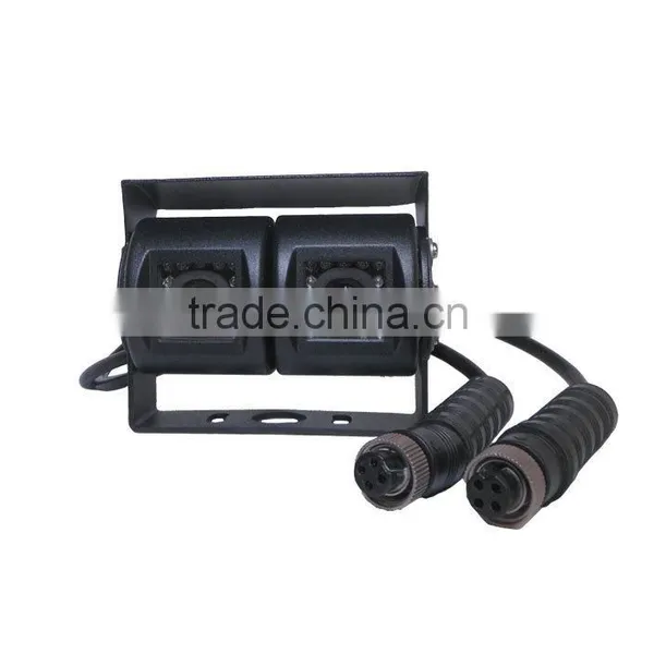CCD CMOS Optional IP67 Waterproof DC 12V 10G Anti-viabration Tractor Truck Reverse Camera With Two Lens photo-3