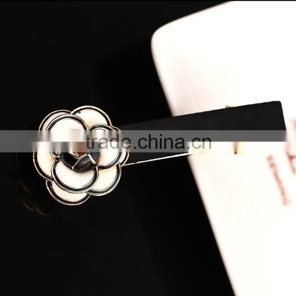 Neoglory Simulated Pearl Hair Barrette Enamel Cute Flower Shaped 14K Gold Plated Women 2015 Wholesale photo-4