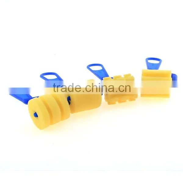Hot Selling Plastic Handle Sponge Soft Checkered Pattern Design Paint Rollers photo-2