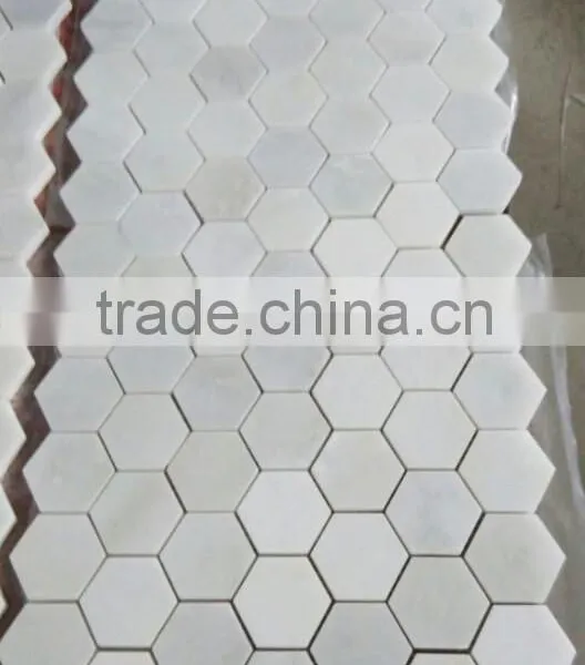 Popular Eastern White Marble Hexagon Mosaic Tiles on Sales photo-2