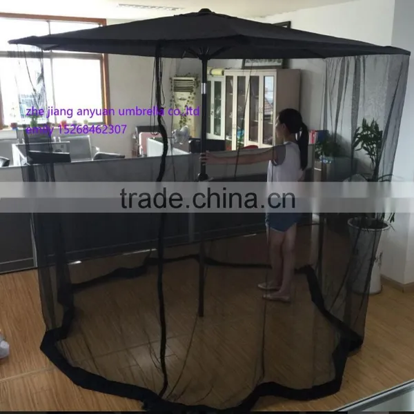 Outdoor Garden Umbrella and Table Sent Mousquito Mesh Net Screen