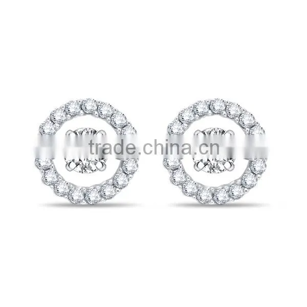 China Wholesale Sterling Silver White Cubic Zirconia Dancing Diamond Jewelry Set photo-3