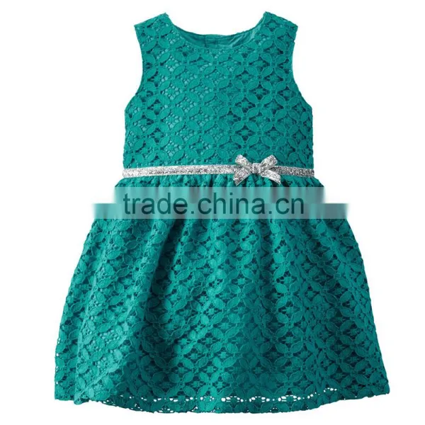 Summer Baby and Girl's Woven Cotton Sleeveless Lace Dress photo-2