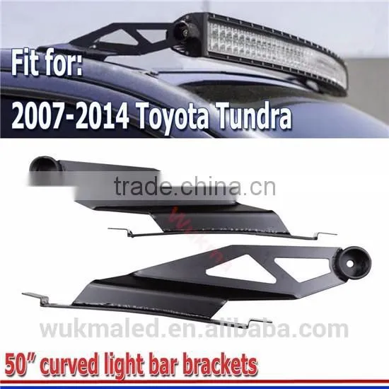 2pcs 2007 08-2014 Toyota Tundra 50inch Led Curved Light Bar Roof Mount Brackets