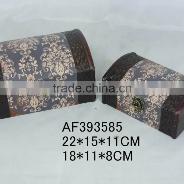 Fabric Classical Flower Gift Jeweled Wood Box