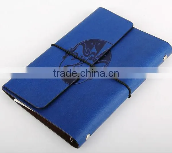 Embossed Cover Elastic Leather Notebook