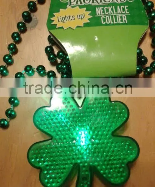 LED Light up SHAMROCK Necklace for st Patrick's Day photo-4