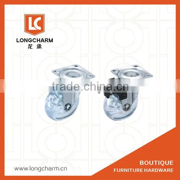 75mm Swive Ltransparent pu Castor Wheel With Threaded Bolt Castor and Wheels photo-5