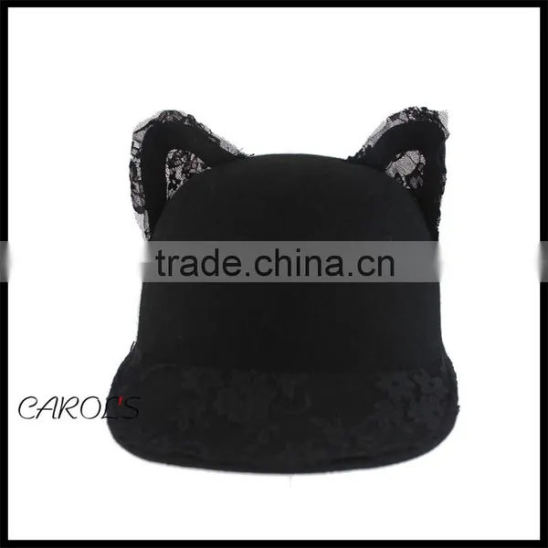 Kitty Trend Design New Style Hat for Girls 100% Australian Wool Felt Flat Brim Hat Children Cap Supplier's Choice