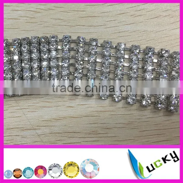 7rows High Quality Bling Decorative Multi Rows Crystal Rhinestone Loose Cup Chain for Dress Decoration photo-2