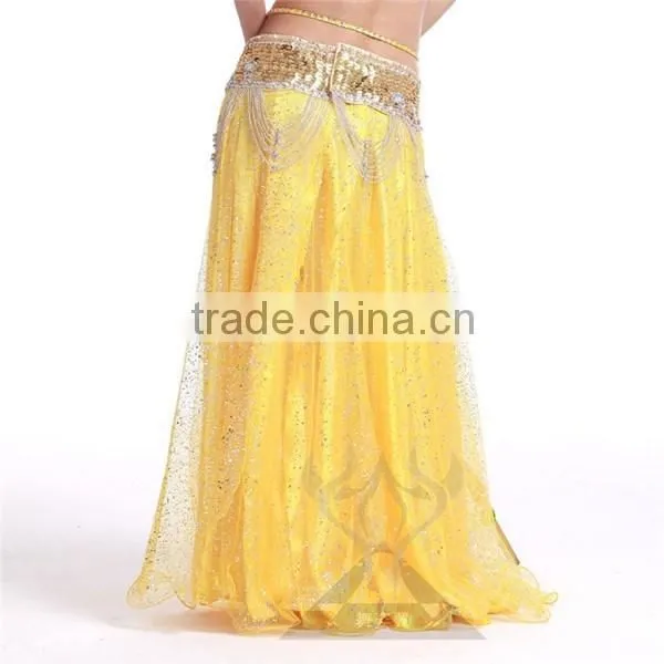 Wholesale New Hot Mesh With Sequins Belly Dance Skirt for Ladies(QZ005) photo-4