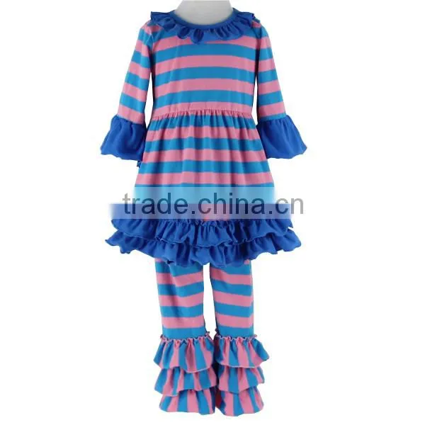 Wholesale 2016 Children's Boutique Clothing Kids Clothes Stripe Ruffle Pants Set Spring And Fall Clothing For Baby Girl photo-5