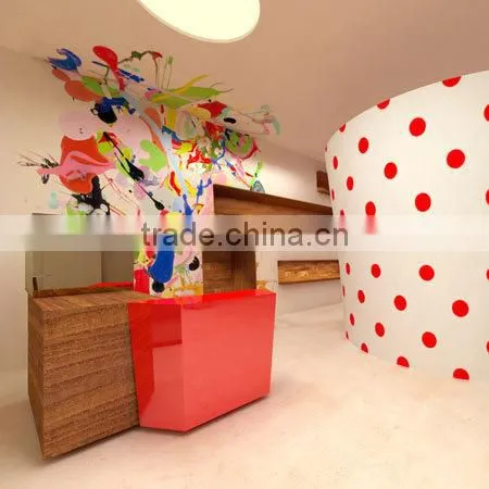 Wooden Reception Counter Design Display Cabinet photo-2