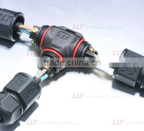 2 Pin 3 Pin IP67 Solderless Screw Terminal Waterproof T Connector photo-3