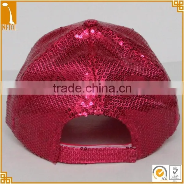 Adult Age Group 6 Panel Sports Style Plain Sequin Custom Baseball Caps photo-2