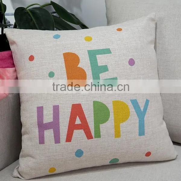Custom Cartoon Design Printed Cushion Cover 18inch Square Linen/cotton Pillow Case photo-3
