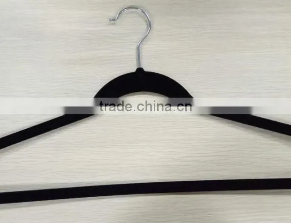 Flat Sturdy Sale Plastic Clothes Hanger With Velvet For Shirt photo-4
