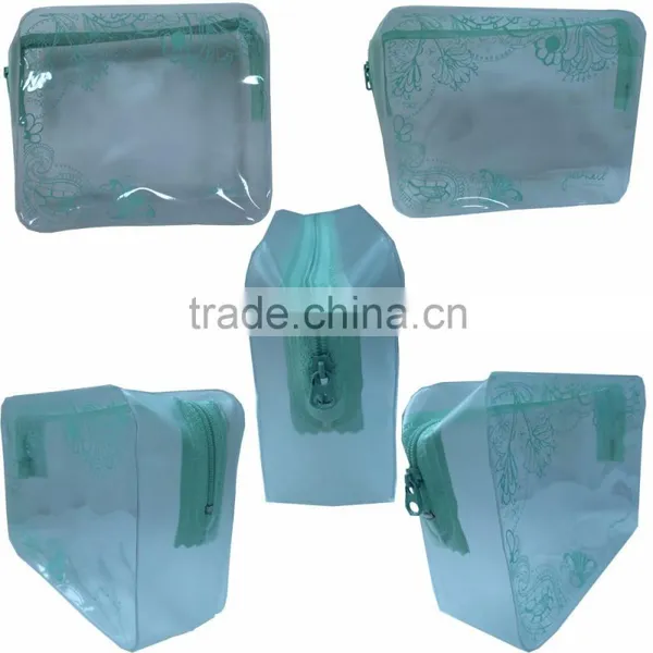 Long New Green Printed Design Cosmetic PVC Zipper Bag Making photo-6