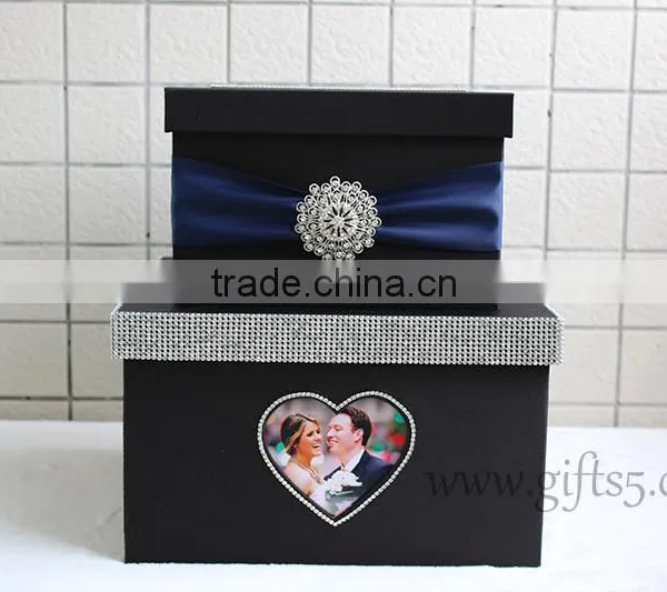 Elegant Black Wedding Gift Box With Photo Frame photo-3