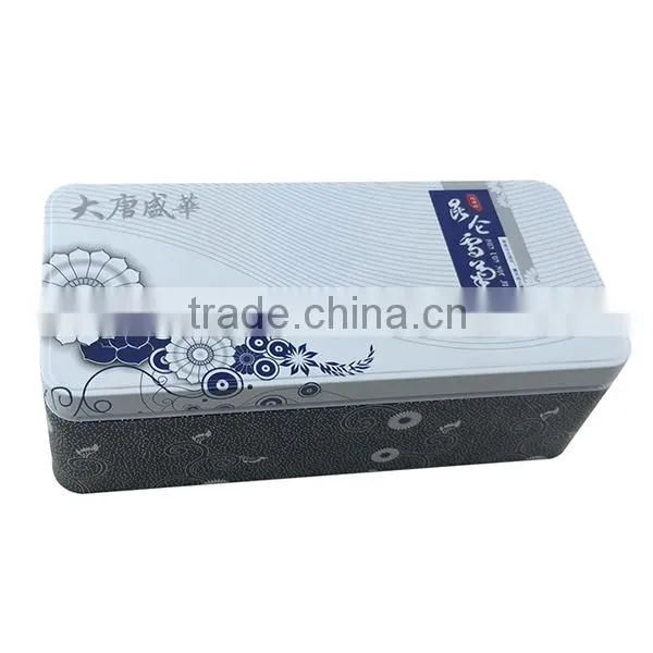 rectangular shape tea tin box