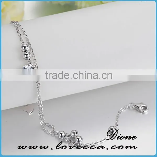 China Wholesale 925 Sterling Silver Bracelet Women Love Heart Silver Chain photo-4