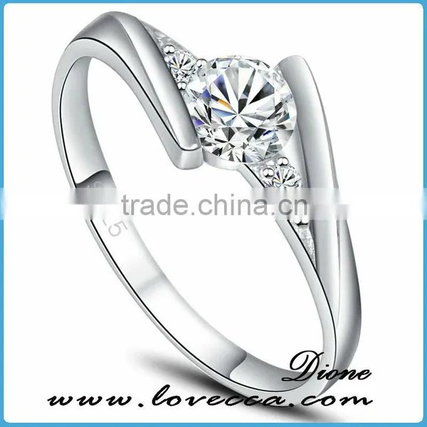 New Charms Cubic Zirconia 925 Sterling Silver Engagement Wedding Ring photo-3