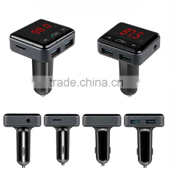 BC12 Dual USB Car Charger Bluetooth FM Transmitter Kit With APP Function, Support LCD Display / TF Card Music Play / Hands-free photo-4