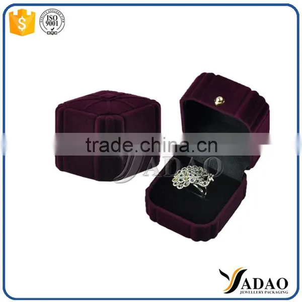 Unique High Quality Purple Custom Velvet Jewelry Boxes Ring Packaging photo-4
