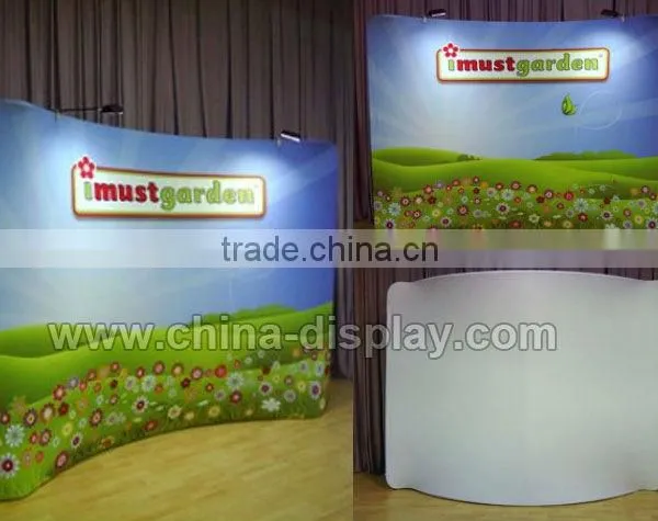 Most Popular Curve Back Wall Booth Display Tension Fabric Display photo-2