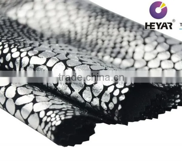 Brushed Finish Animal Skin Foil Print Fashionable Garment Fabric