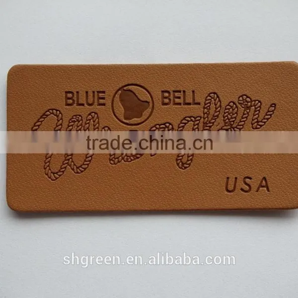 Washable Debossed Branded Leather Patch,fake Leather Label for Jeans photo-5