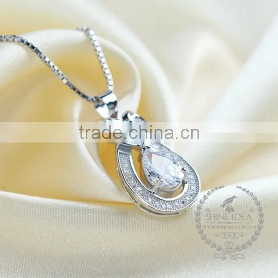 925 Sterling Silver Water Drop Zircon Creative Pendant Necklace Fashion Women Necklace Supplies 6360450 photo-2