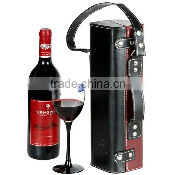 Wholesale Custom PU Leather Single Bottled Wine Box, Black Beautiful Gift Box photo-2