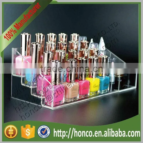 Cheapest Clear Colour 4 Tiers Cosmetics Nail Polish Acrylic Display Stand Rack photo-2