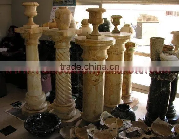 POLISHED TEAKWOOD MARBLE PEDESTALS photo-4